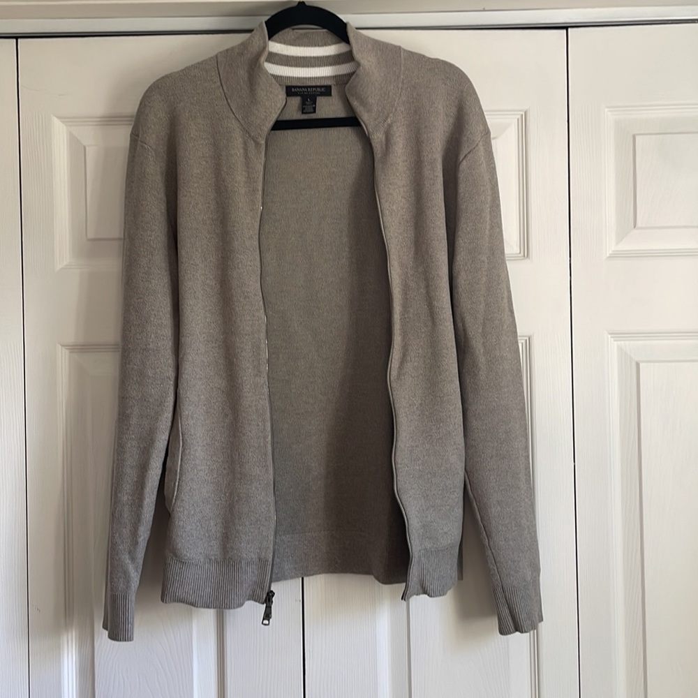 Banana Republic Supima Cotton Sweater Bomber Jacket.